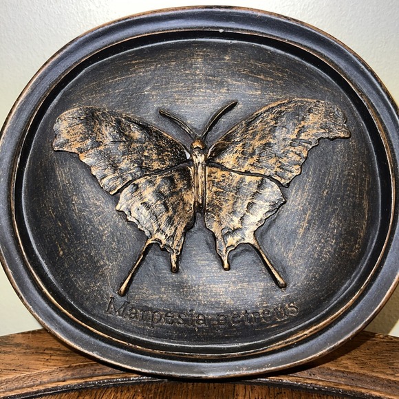 House Parts Inc Other - Vtg House Parts Inc Butterfly Wall Plaque Oval Antique Bronze Entomology Moody